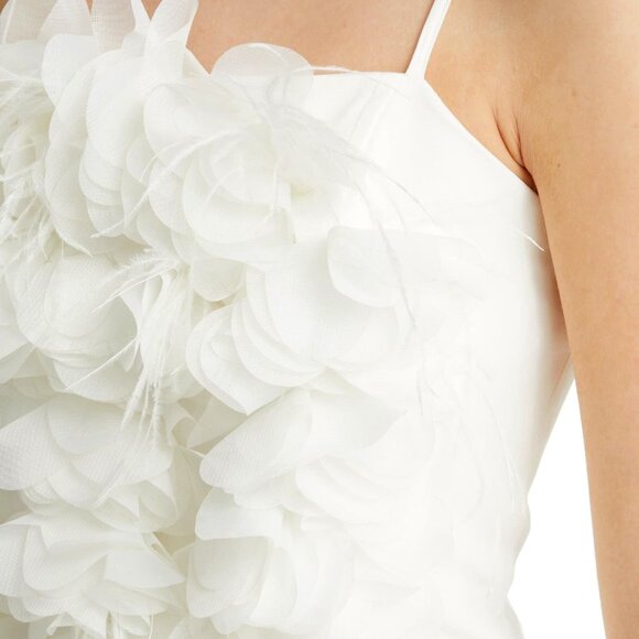 Callie Flowered & Feathered: Mini Cami Hip Enhancing Cocktail Dress L - Picture 5 of 10